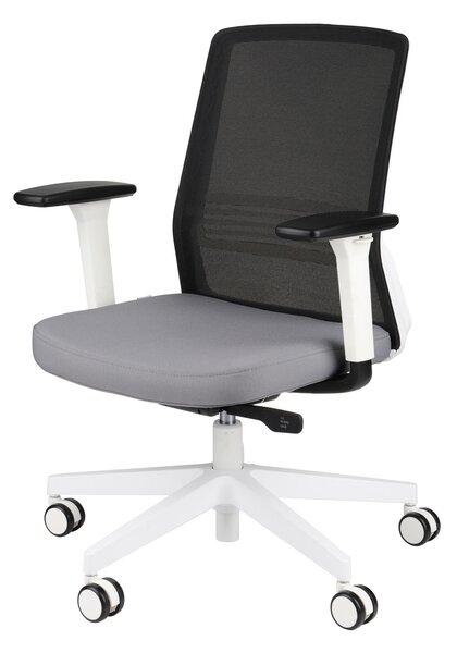 Krzesło biurowe Coco WS - biały fotel do pracy w biurze, home office czy dla nastolatka. Siatlowe oparcie, ergonomiczne funkcje