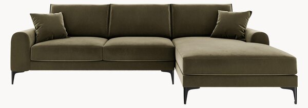 Sofa narożna o wyglądzie aksamitu Madara (4-osobowa)