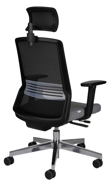 Fotel Coco BS HD - ergonomiczny, siatkowy, wygodny dla kręgosłupa, obrotowy, z zagłówkiem