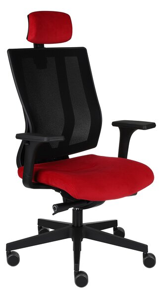Fotel biurowy MaxPro BS HD - ergonomiczny, obrotowy, siatkowy, wygodny, z zagłówkiem