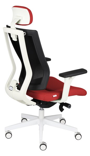 Fotel biurowy MaxPro WS HD - ergonomiczny, siatkowy, obrotowy, wygodny dla kręgosłupa, z zagłówkiem
