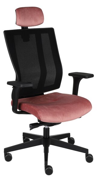 Fotel biurowy MaxPro BS HD - ergonomiczny, obrotowy, siatkowy, wygodny, z zagłówkiem