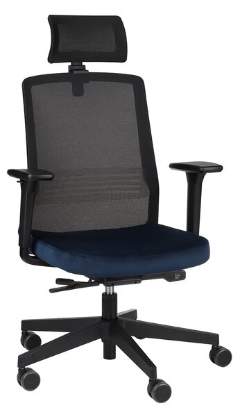 Fotel Coco BS HD - ergonomiczny, siatkowy, wygodny dla kręgosłupa, obrotowy, z zagłówkiem