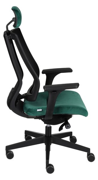 Fotel biurowy MaxPro BS HD - ergonomiczny, obrotowy, siatkowy, wygodny, z zagłówkiem
