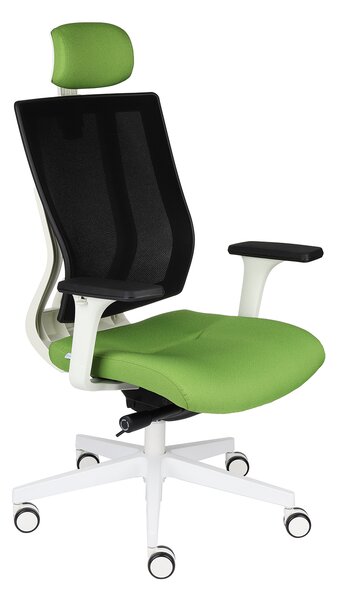 Fotel biurowy MaxPro WS HD - ergonomiczny, siatkowy, obrotowy, wygodny dla kręgosłupa, z zagłówkiem
