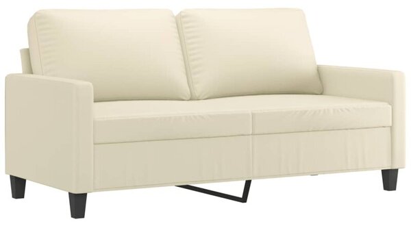 Sofa, 2-osobowa kremowy, 140 cm, sztuczna skÃ³ra