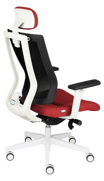 Fotel MaxPro WT HD - biurowy, z zagłówkiem, biały, wygodny