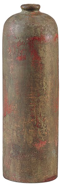 Retro wazon dekoracyjny z terakoty zielono-miedziany Ubeda Beliani