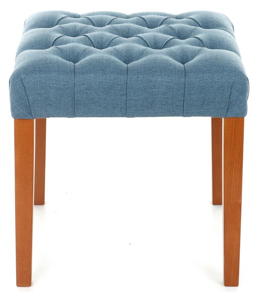 Ławka pufa Simple Chesterfield 45x45 cm, tapicerowana, drewniana podstawa, wygodna, do hollu, do korytarza, do toaletki