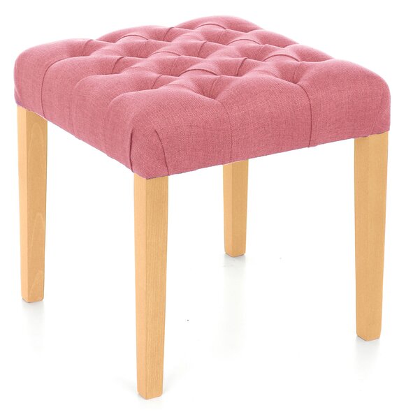 Ławka pufa Simple Chesterfield 45x45 cm, tapicerowana, drewniana podstawa, wygodna, do hollu, do korytarza, do toaletki