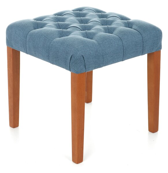 Ławka pufa Simple Chesterfield 45x45 cm, tapicerowana, drewniana podstawa, wygodna, do hollu, do korytarza, do toaletki