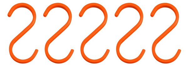 Pomarańczowe wiszące metalowe haczyki zestaw 5 szt. Hang-it – Mette Ditmer Denmark