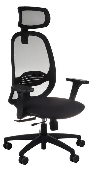 Krzesło biurowe Nodi BS HD - ergonomiczny, obrotowy, wygodny dla kręgosłupa, z zagłówkiem