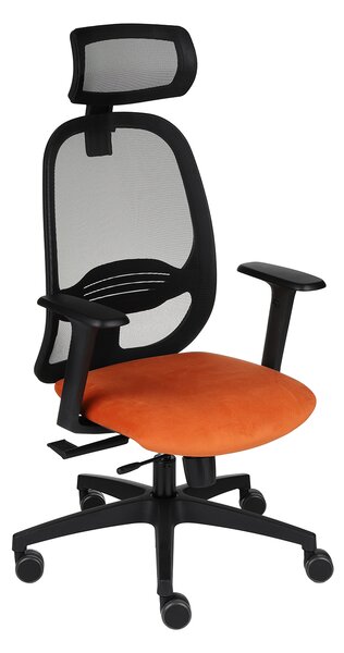 Krzesło biurowe Nodi BS HD - ergonomiczny, obrotowy, wygodny dla kręgosłupa, z zagłówkiem