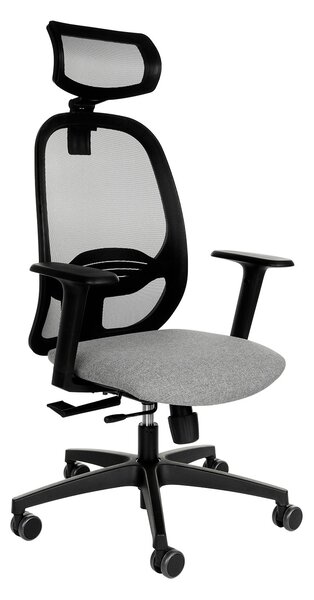 Krzesło biurowe Nodi BS HD - ergonomiczny, obrotowy, wygodny dla kręgosłupa, z zagłówkiem