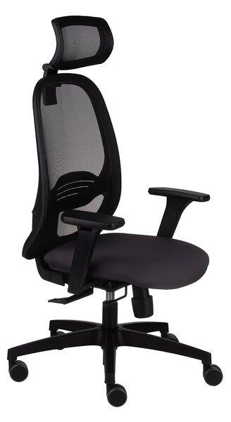 Krzesło biurowe Nodi BS HD - ergonomiczny, obrotowy, wygodny dla kręgosłupa, z zagłówkiem
