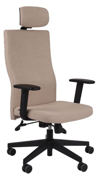 Krzesło biurowe Team Plus HD - ergonomiczny, fotel obrotowy, z zagłówkiem, tapicerowany