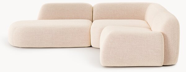 Narożna sofa modułowa Bouclé z szezlongiem Wolke (4-osobowa)