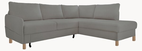 Sofa narożna z weluru z funkcją spania i z/bez schowka Nela