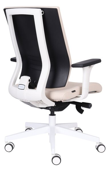 Fotel MaxPro WT - biały, biurowy, obrotowy, siatkowy, wygodny