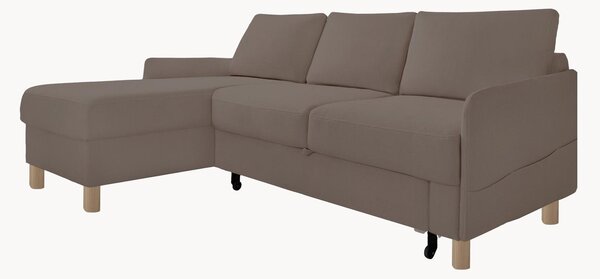 Sofa narożna z weluru z funkcją spania i z/bez schowka Nela