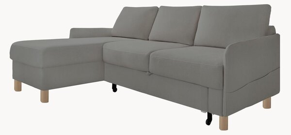 Sofa narożna z weluru z funkcją spania i z/bez schowka Nela