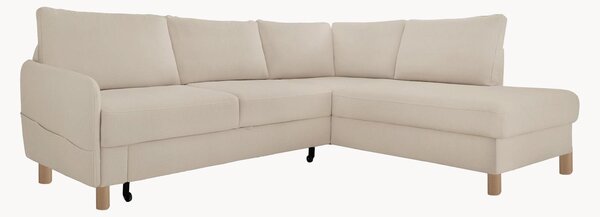 Sofa narożna z weluru z funkcją spania i z/bez schowka Nela