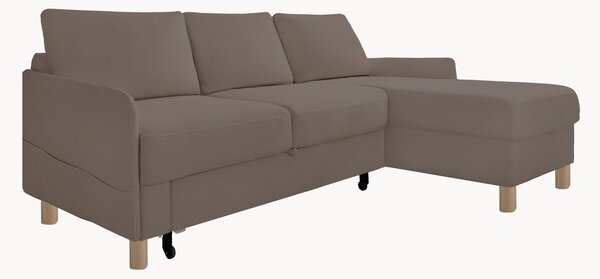 Sofa narożna z weluru z funkcją spania i z/bez schowka Nela