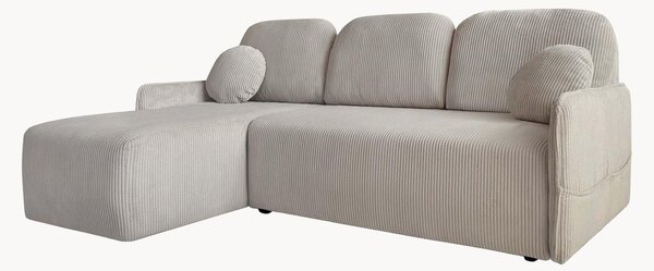 Sofa narożna ze sztruksu z funkcją spania i schowkiem Timmy (4-osobowa)