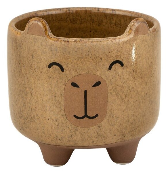 Kamionkowa ręcznie malowana osłonka na doniczkę ø 7,5 cm Mojave Capybara – Sass & Belle