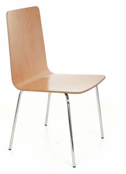 Krzesło Skin steel wood, drewniane, na metalowych nóżkach, proste, w stylu skandynawskim