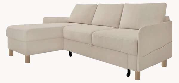 Sofa narożna z weluru z funkcją spania i z/bez schowka Nela
