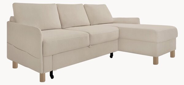Sofa narożna z weluru z funkcją spania i z/bez schowka Nela