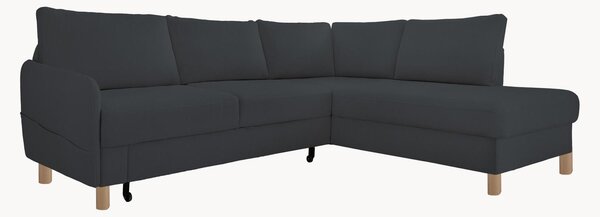 Sofa narożna z weluru z funkcją spania i z/bez schowka Nela