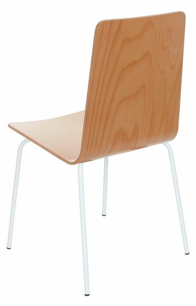 Krzesło Skin steel wood, drewniane, na metalowych nóżkach, proste, w stylu skandynawskim