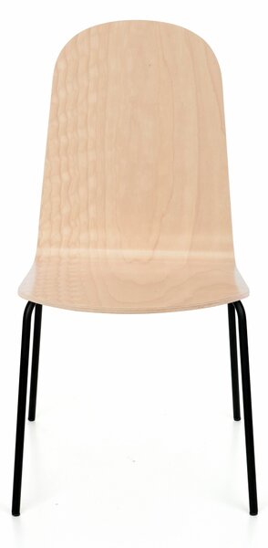 Krzesło Malmo steel wood, drewniane, na metalowych nóżkach, proste, w stylu skandynawskim