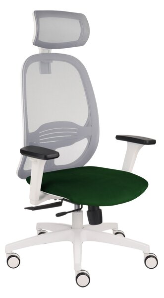 Krzesło biurowe Nodi WS HD - obrotowe, siatkowe, biały, ergonomiczne, z zagłówkiem