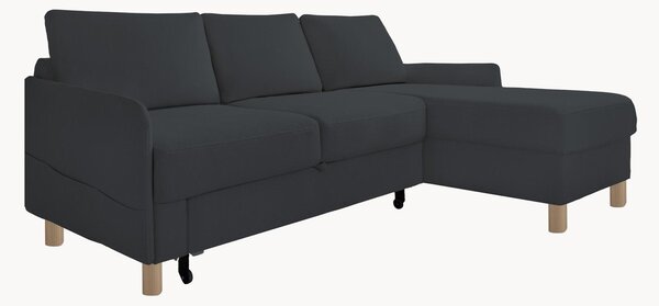 Sofa narożna z weluru z funkcją spania i z/bez schowka Nela