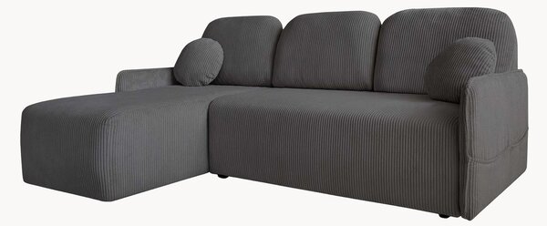 Sofa narożna ze sztruksu z funkcją spania i schowkiem Timmy (4-osobowa)