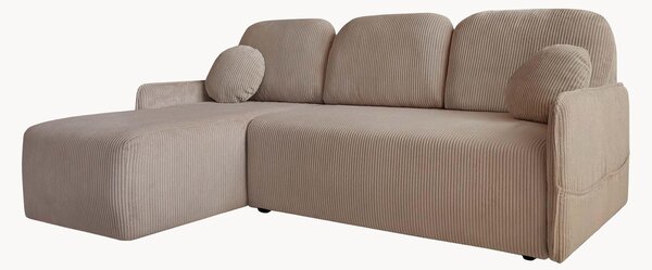 Sofa narożna ze sztruksu z funkcją spania i schowkiem Timmy (4-osobowa)
