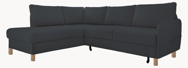 Sofa narożna z weluru z funkcją spania i z/bez schowka Nela