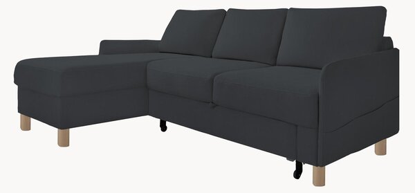 Sofa narożna z weluru z funkcją spania i z/bez schowka Nela