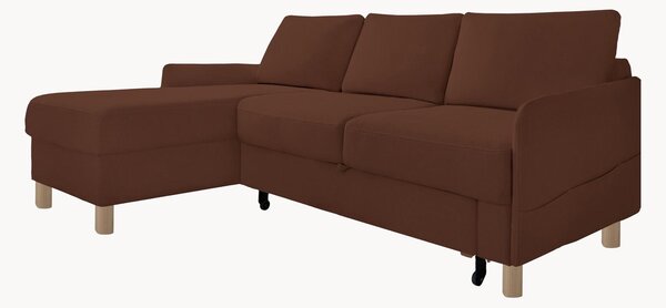 Sofa narożna z weluru z funkcją spania i z/bez schowka Nela