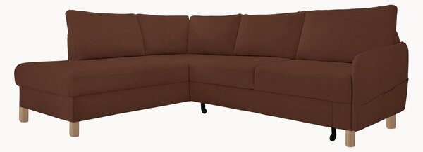 Sofa narożna z weluru z funkcją spania i z/bez schowka Nela