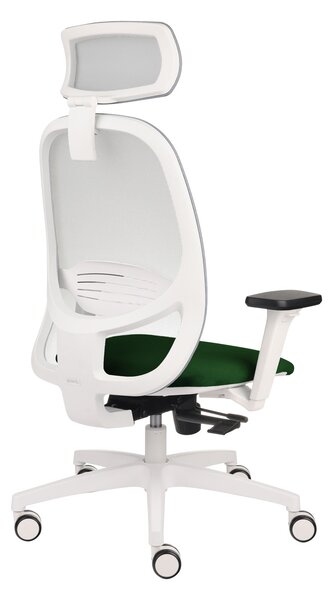 Krzesło biurowe Nodi WS HD - obrotowe, siatkowe, biały, ergonomiczne, z zagłówkiem