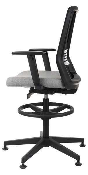 Krzesło Coco BS RB, wysokie z podnóżkiem, biurowe, tapicerowane, ergonomiczny