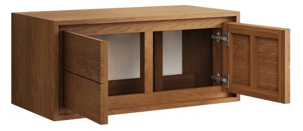 Brązowa wisząca szafka pod umywalkę z litego drewna tekowego 90x40 cm Kenta – Kave Home