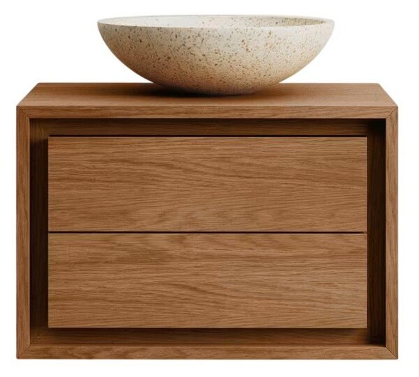 Brązowa wisząca szafka pod umywalkę z litego drewna tekowego 60x40 cm Kenta – Kave Home