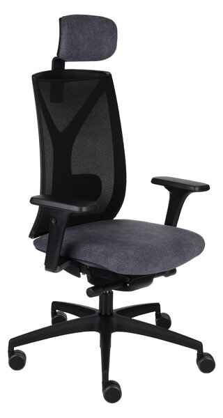 Fotel biurowy Valio BS HD - ergonomiczny, obrotowy, wygodny dla kręgosłupa, z zagłówkiem