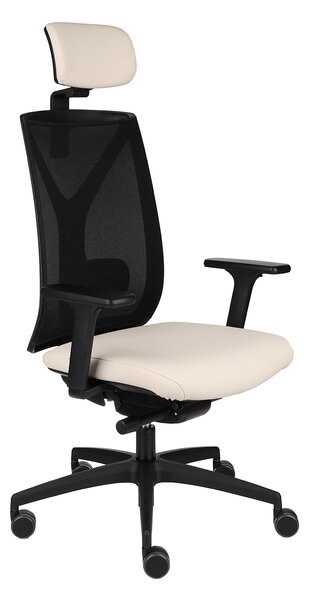 Fotel biurowy Valio BS HD - ergonomiczny, obrotowy, wygodny dla kręgosłupa, z zagłówkiem